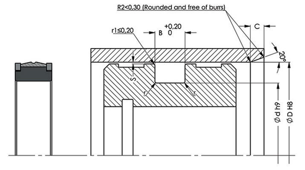 A112 260-235 Поршневое уплотнение 260-235-25