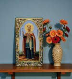 Елена Константинопольская святая равноапостольная царица деревянная икона на левкасе