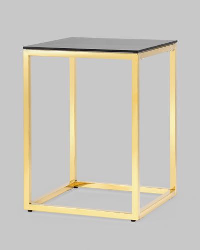 Журнальный стол 40*40 ТАУН золото стекло smoke