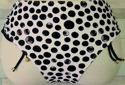 Плавки с регуляцией высоты и рисунком в горох (Размер: L) (Цвет: черный с белым)