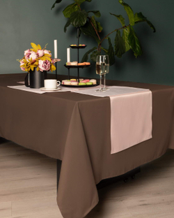 Скатерть круглая 160 Sofi De MarkO Серенити кофейная