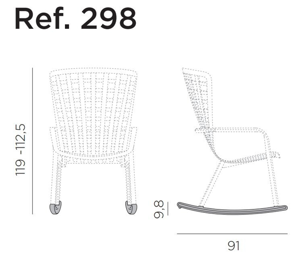 Комплект полозьев для кресла-качалки Nardi Kit Folio Rocking, агава