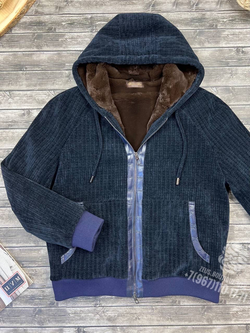 Куртка с мехом Loro Piana со вставками кожи крокодила