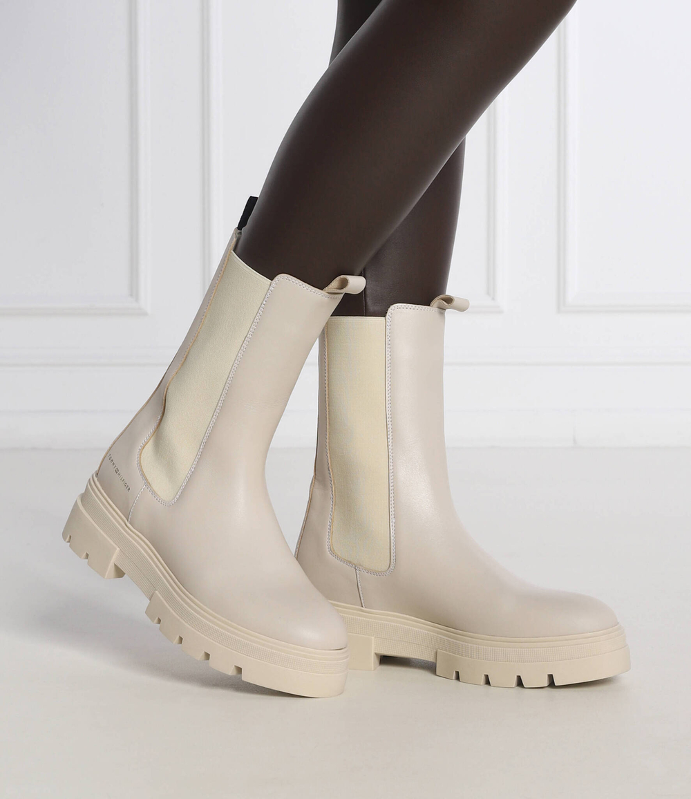 Skórzane stylity MONOCHROMATIC CHELSEA Tommy Hilfiger - бежевый(FW0FW06730)