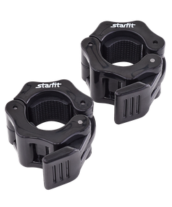 Замки с фиксатором для грифа BB-109, d=26 мм, пластиковые, черный, 2 шт.