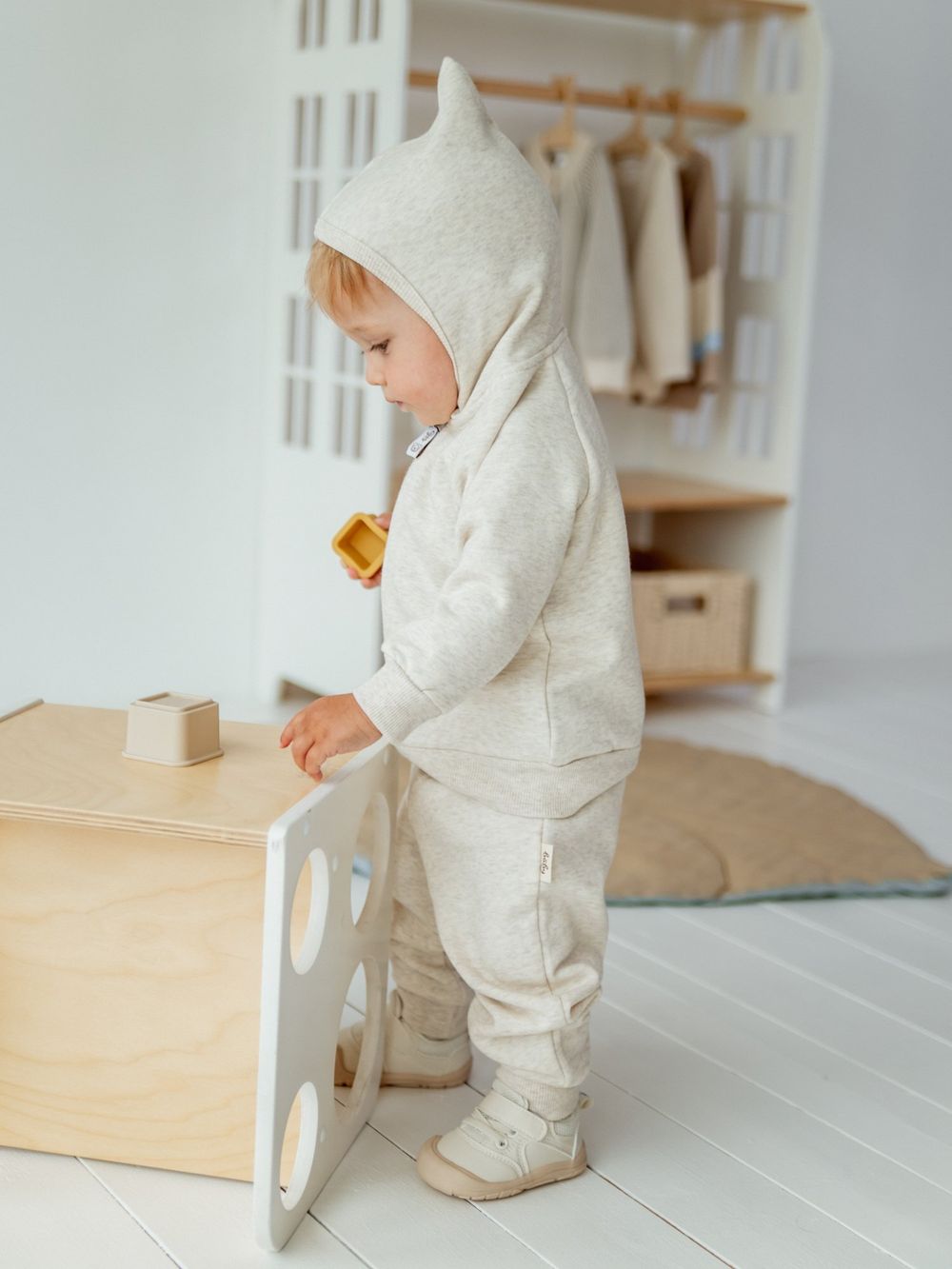 Костюм с толстовкой "Ванильный пудинг" утепленный 0+