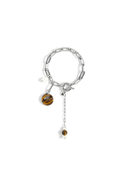 Браслет "Tiger's eye pearl round"