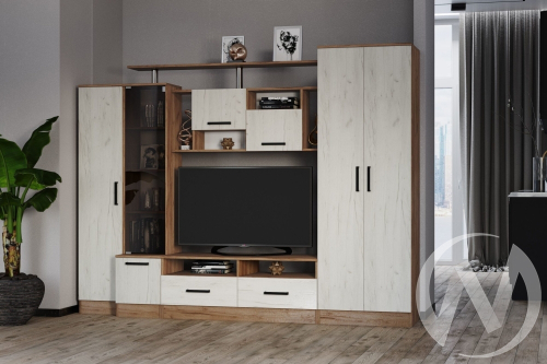 Гостиная Оскар-5 (дуб крафт табачный/дуб крафт белый)