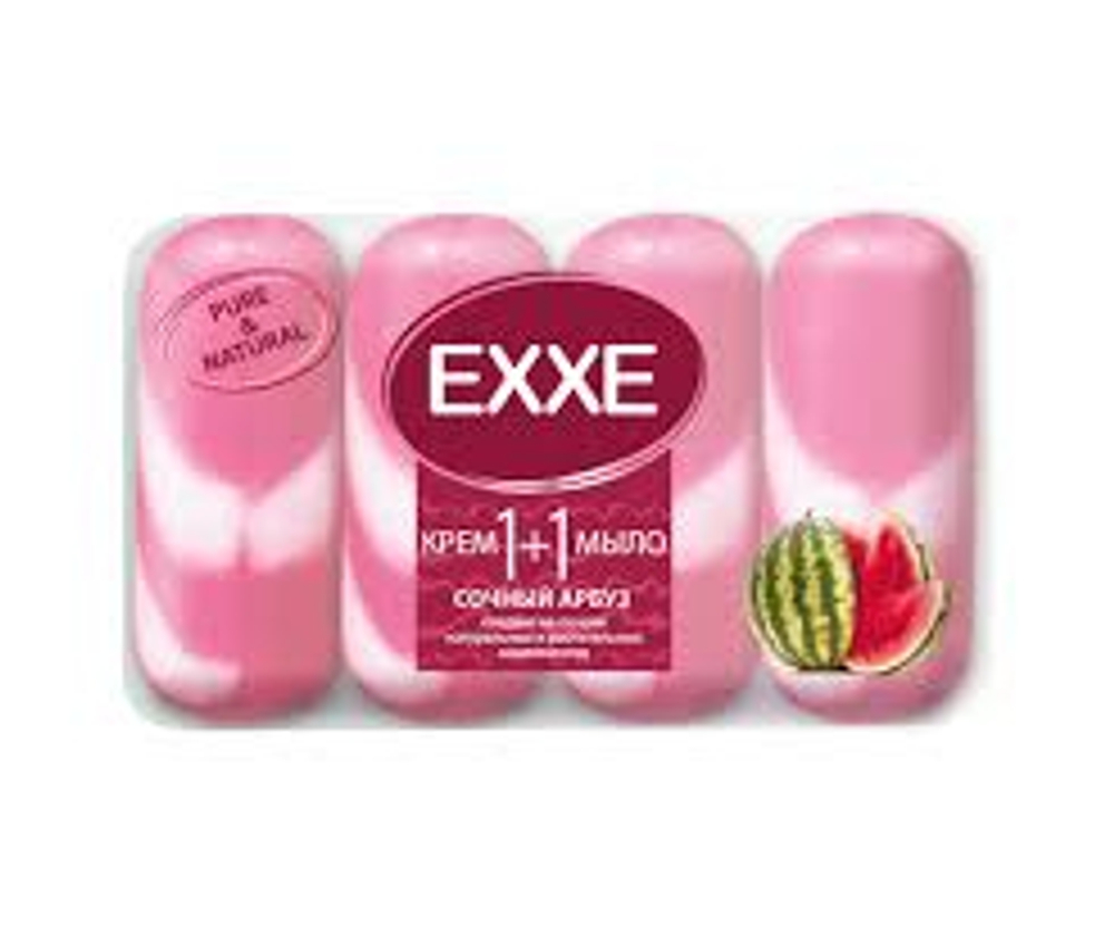 Туалетное крем-мыло "EXXE" 1+1 "Арбуз" 4шт*90г