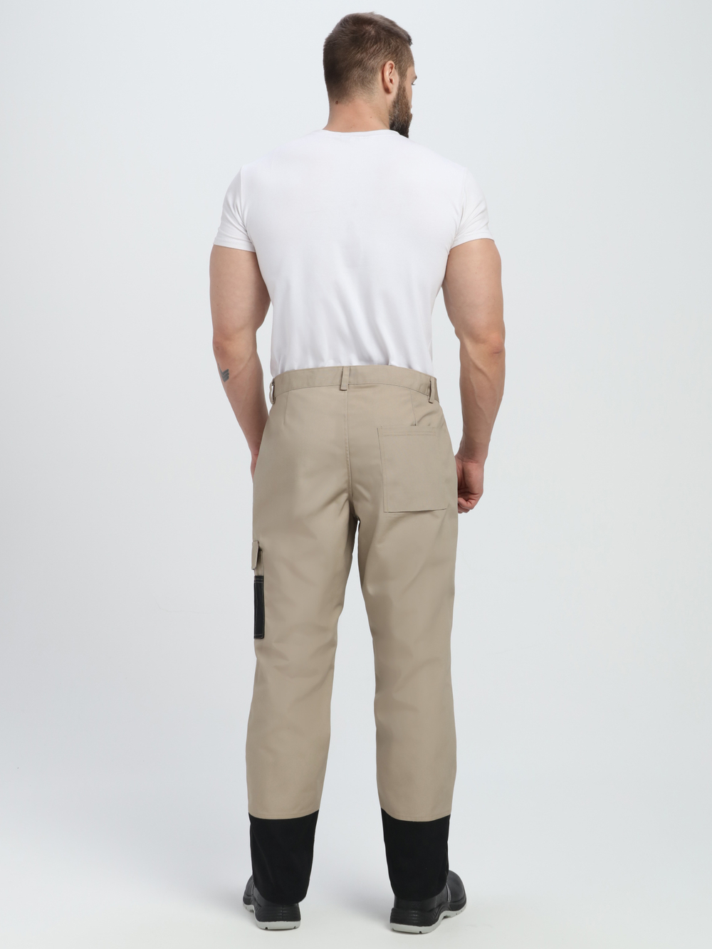 Костюм Вестгард-1 (тк.Канвас,260) брюки, бежевый/черный