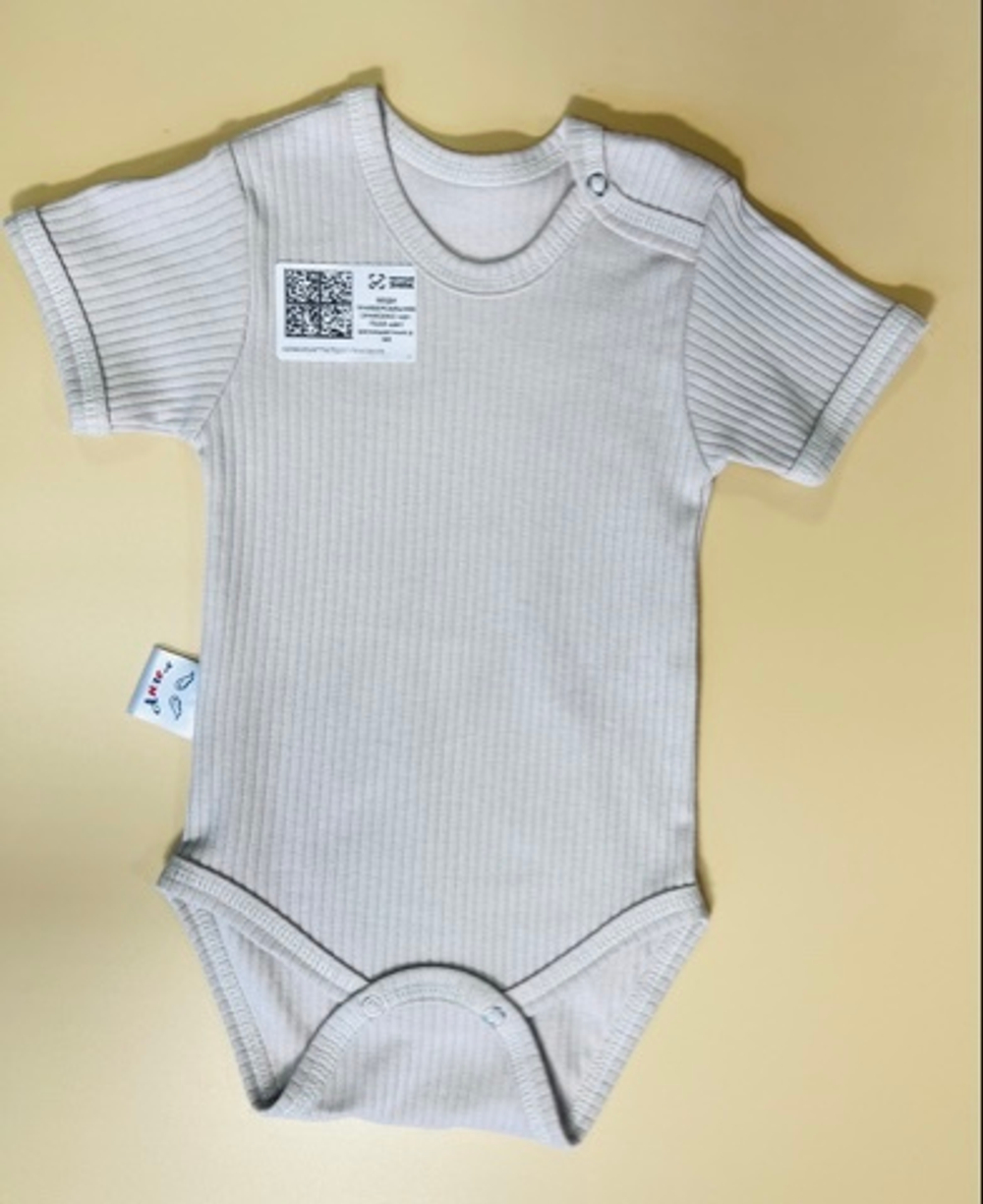 Боди с коротким рукавом серое