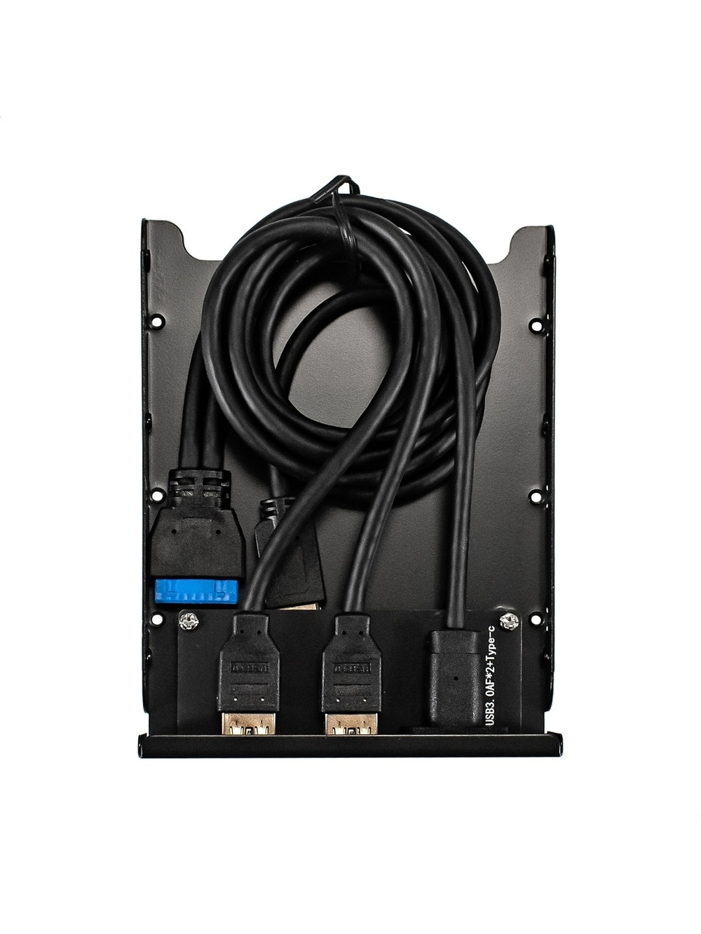 Exegate EX295471RUS Планка USB на переднюю панель ExeGate U3H-616, 3,5", 2*USB3.0+1*TypeC, черная, металл, подсоединение к мат. плате"