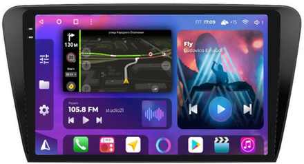 Магнитола для Skoda Octavia A7 2013-2020 - FarCar XXL483M QLED+2K, Android 12, ТОП процессор, 8Гб+256Гб, CarPlay, 4G SIM-слот