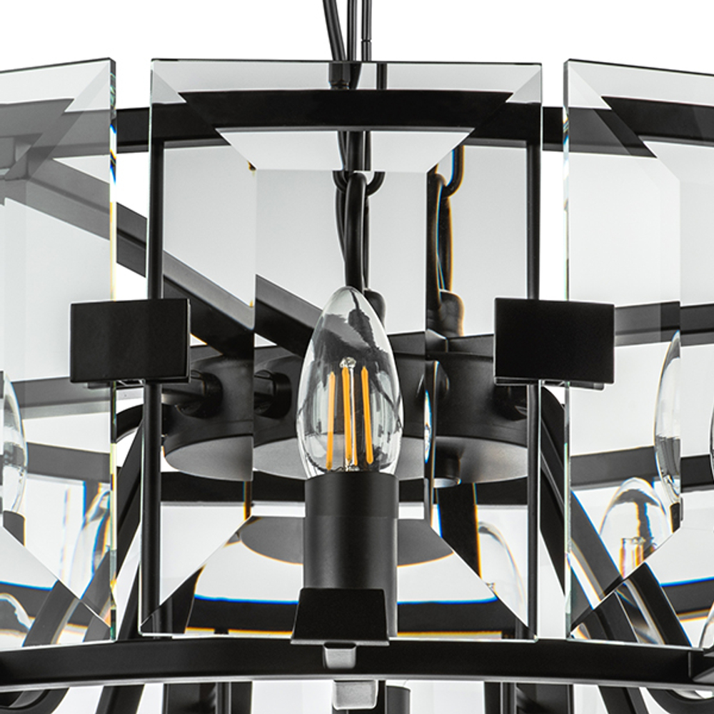 713287 Люстра NOVARA 8x40W E14 ЧЕРНЫЙ МАТОВЫЙ