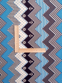 Ткань бязь плательная, рис. "Морской", ширина 150 см, арт. 106