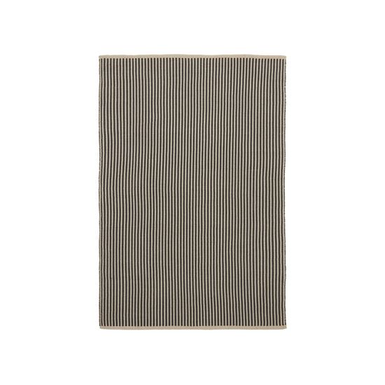 Satanca Ковер в бежевую и черную полоску из синтетики