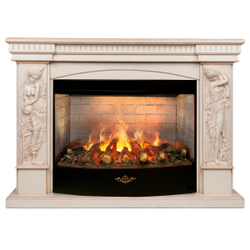 Электрокамин RealFlame Diva 33 WT белый дуб с бронзовой патиной с очагом 3D Firestar 33