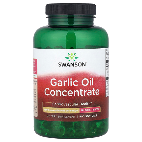 Swanson Vitamins, концентрат чесночного масла, тройная сила, 1500 мг, 500 капсул