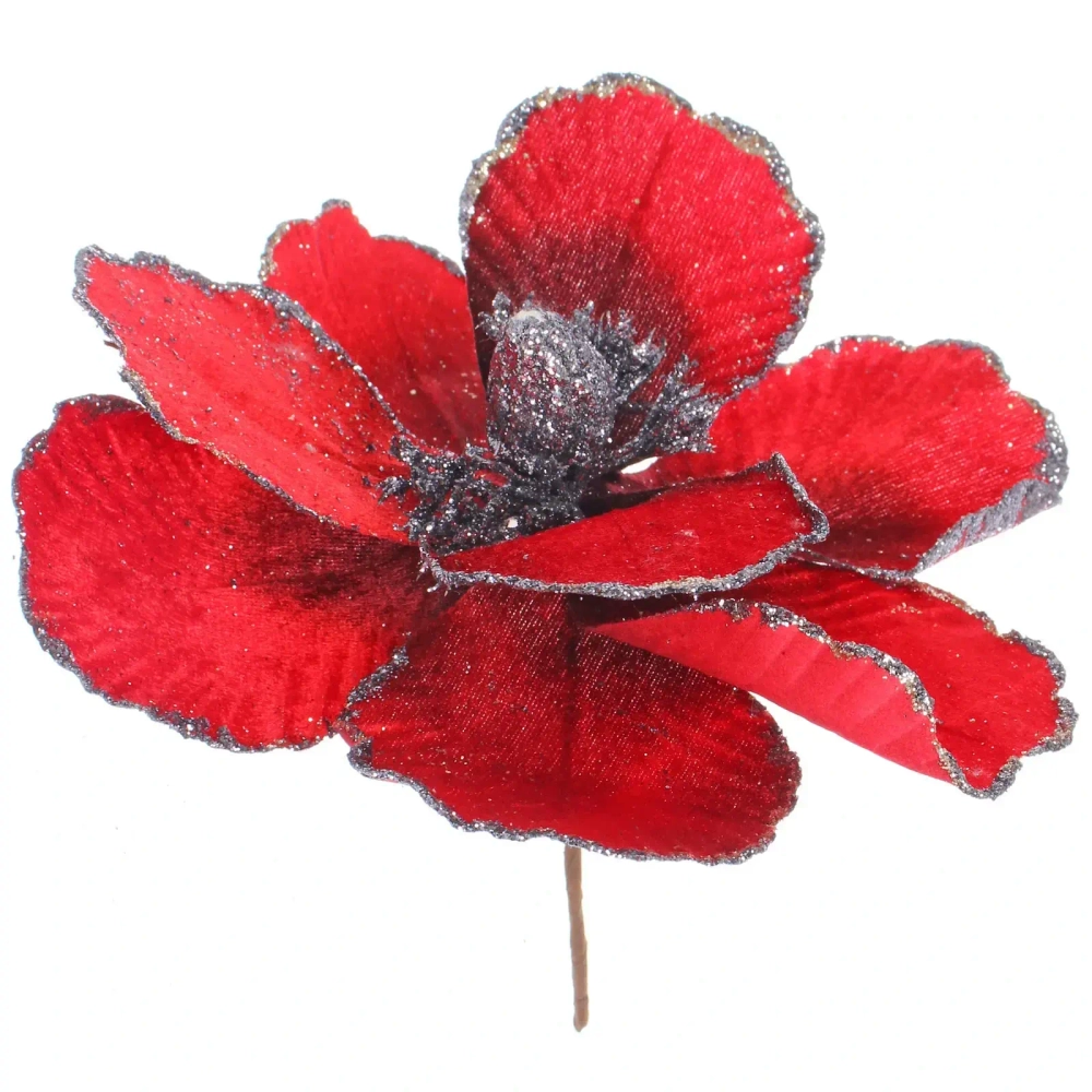 Украшение новогоднее «Пуансеттия - Волшебство» 20 см, Красный