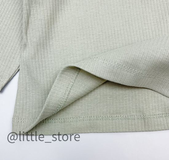 Лонгслив хлопковый "Смешные зайки" темно-оливковый