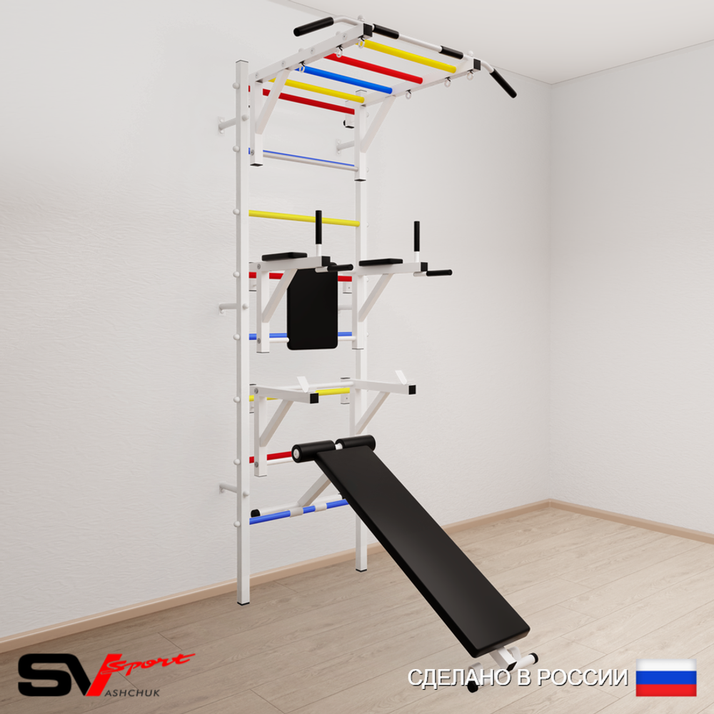 Шведская стенка Sv Sport усиленная 626 (Турник рукоход/Брусья/Стойка/Скамья)
