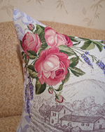 Декоративная гобеленовая наволочка для интерьерной подушки Французская лаванда 68х47