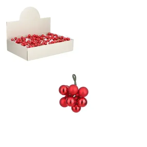 Гроздь стеклянных шаров Ягодный хоровод 2 см., 10 шт., зеленый, Christmas DeLuxe (89935)