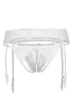 Кружевной пояс с пажами для чулок и трусики Deborah (Размер: 42-44) (Цвет: бежевый)