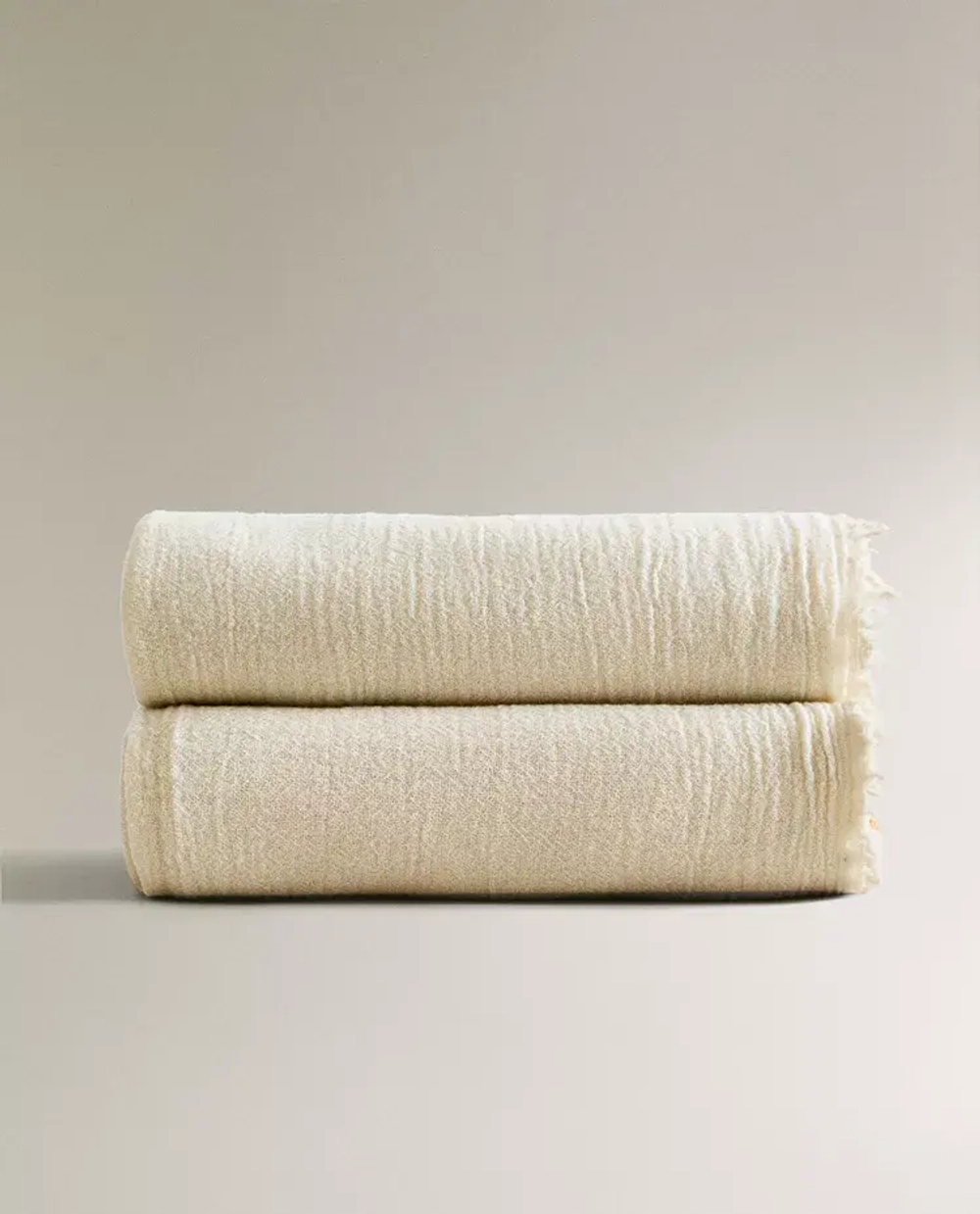 ZARA HOME ПЛЕД ИЗ СМЕСОВОЙ ШЕРСТИ, СЕРЫЙ