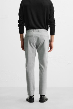 ZARA БРЮКИ SLIM FIT COMFORT, СЕРЫЙ МЕЛАНЖ