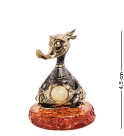 AM-3183 Фигурка «Утенок Аум» (латунь, янтарь)