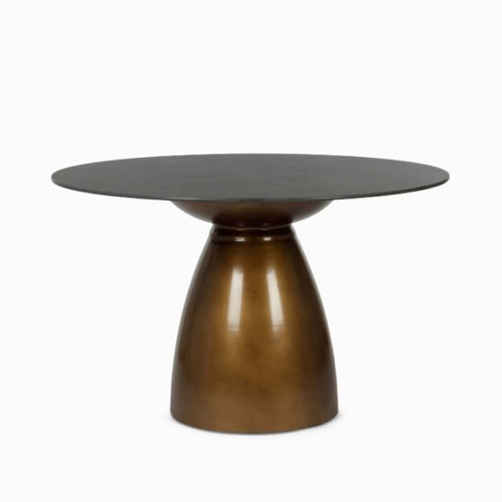 Обеденный стол Karmella диаметр 120 керамика, ножка сталь