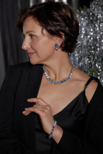 Колье Crezus, с кристаллами, CZ24-24E42 (голубой)