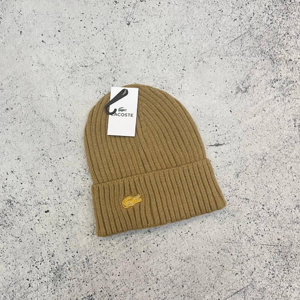 Шапка Lacoste brown/gold