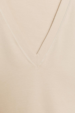 ZARA ФУТБОЛКА С V-ОБРАЗНЫМ ВЫРЕЗОМ, КАМЕННО-СЕРЫЙ