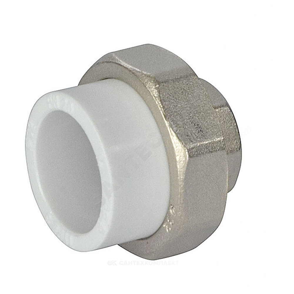 Муфта PP-R комбинированная разъемная белая Дн 20х1/2" ВР RTP (РосТурПласт) 10615