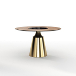 Стол круглый Lucas 120, шпон, керамика глянцевая, черная