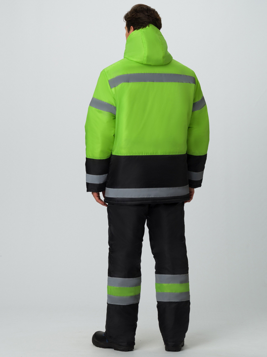 Костюм зимний Дорожник (Оксфорд) брюки, лимонный/черный и оранжевый/черный