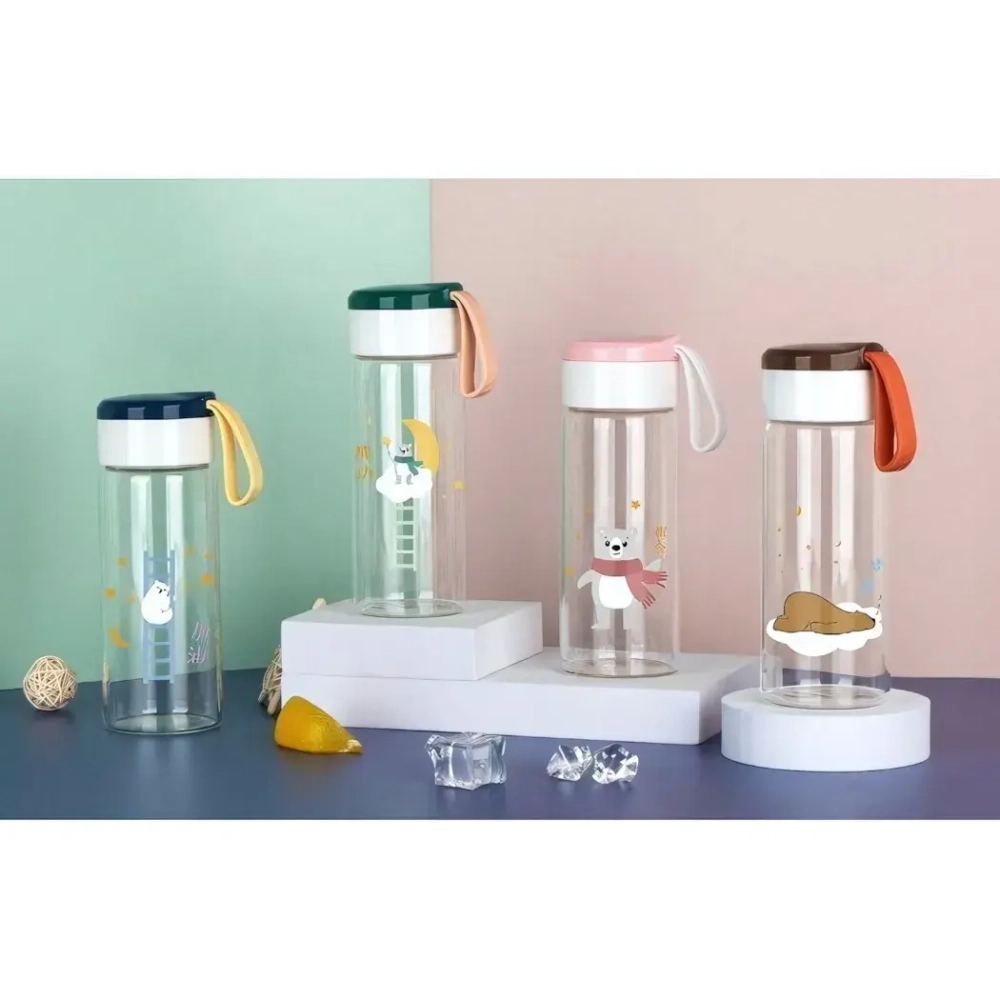 Бутылка питьевая стеклянная 320мл «Полярный Мишка»