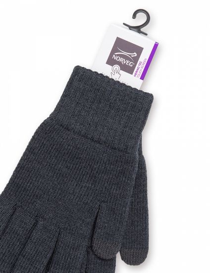 Перчатки unisex Norveg Merino TEC Touch Screen 22TECGLU, антрацит меланж