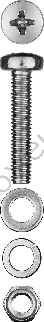ЗУБР DIN 7985 M5 x 30 мм, винт с гайкой и шайбами, 12 шт (303476-05-030)