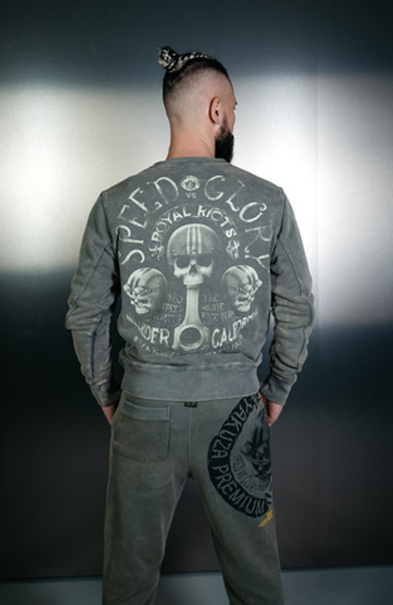 Свитшот vintage тёмно-оливковый Yakuza Premium 3721-2