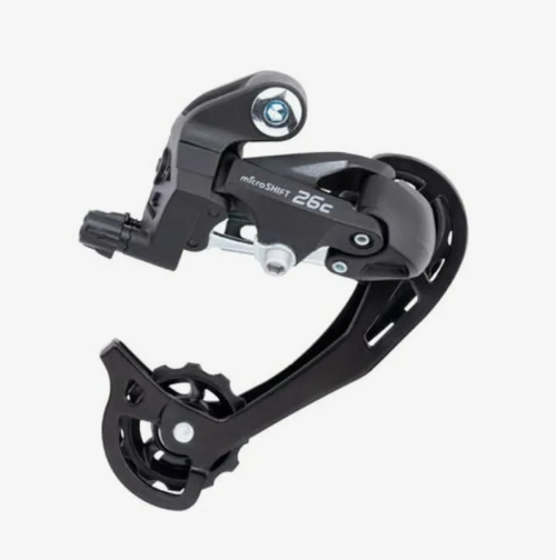 Переключатель задний MicroShift RD-M26CL, SGS, 2/3x6/7 скоростей, крепление на болт, черный
