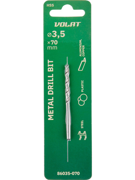 Сверло по металлу ц/х 3.5х39х70 мм HSS ВОЛАТ