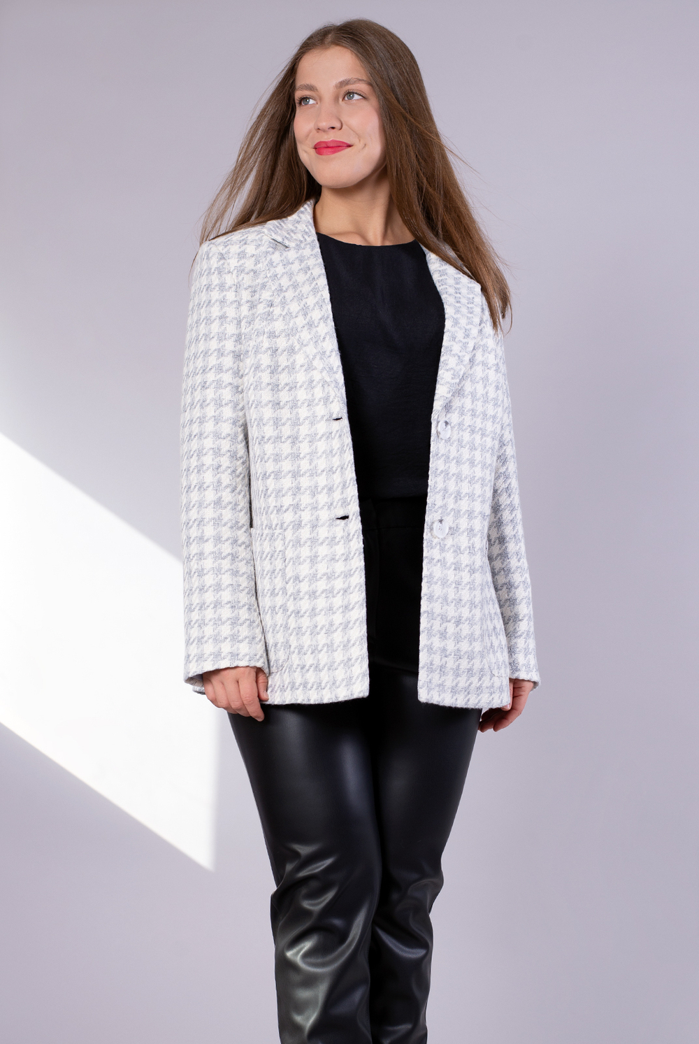 Жакет женский 3966зпа, бело-серый #323Бсе043966зп