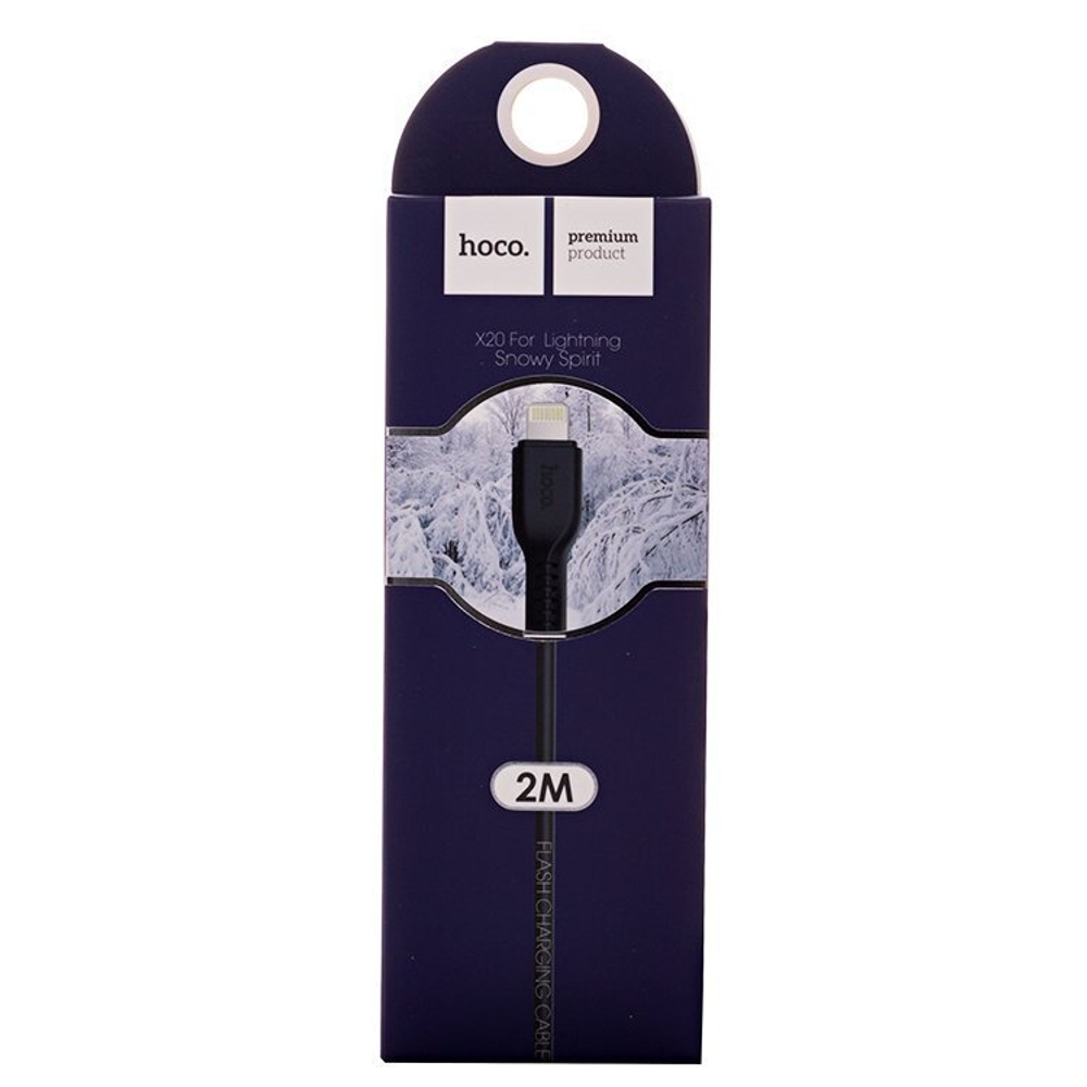 Кабель HOCO X20 USB-Lightning 2А 2м PVC Black
