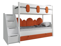 Двухъярусная кровать, Офелия, без лестницы оранжевый