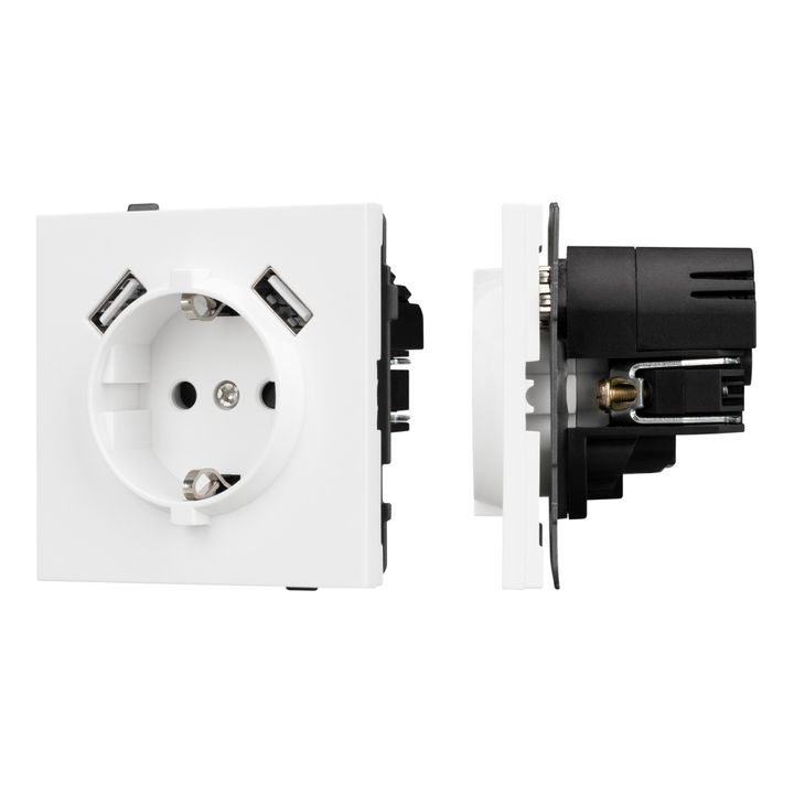 Механизм розетки с USB зарядкой SCT-TENDO-MUAA-PL-WH (230V, 16A) Arlight 054082