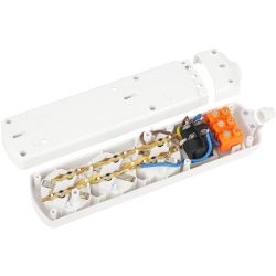 Колодка ЭРА K-3es 3 розетки с зазeмлением с выключателем белая | Колодки