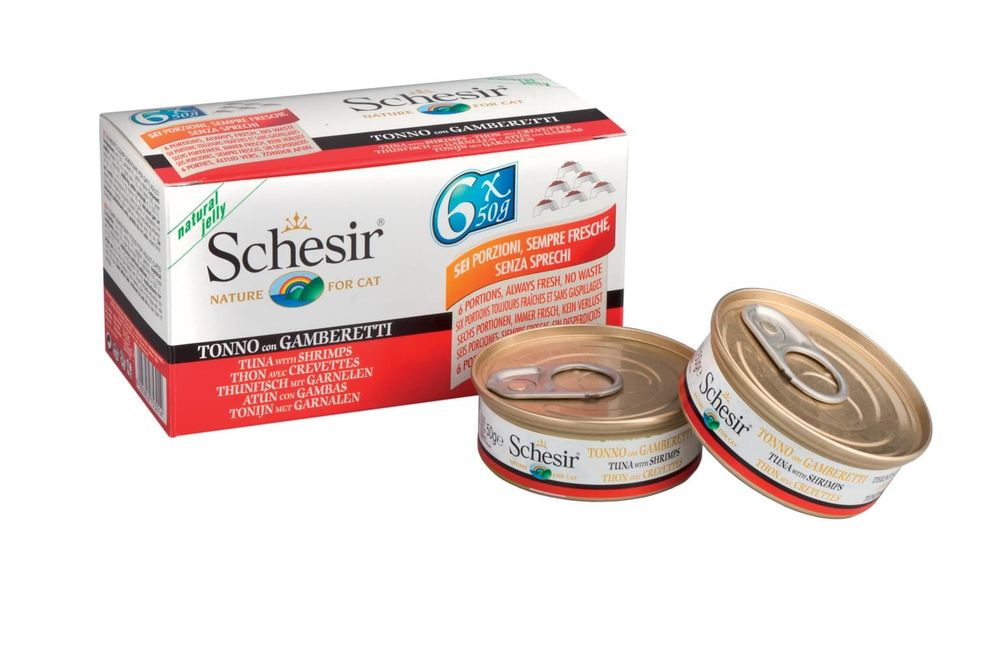 Schesir кон.д/кошек Тунец/креветки 6 х 50гр